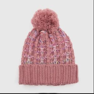 C.C Ombre Double Stitch Mauve Beanie with Pom